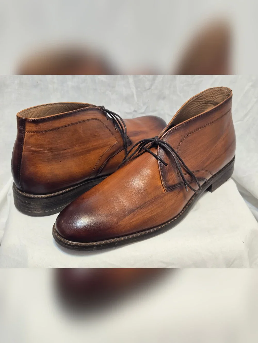La Milano Raymond Glen Leather Chukka Shoe/Cognac Mens 11 M /B51800 MSRP $80